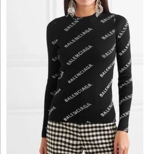 Balenciaga logo long sleeve fitted shirt size L